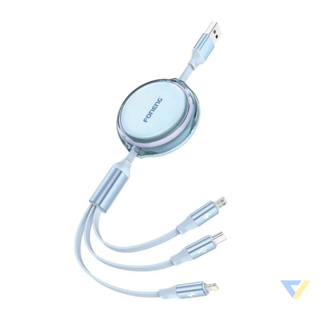 Foneng X113 3 in 1 Cable 1.1M Blue Combo Cables