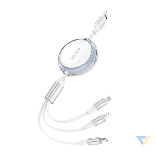 Foneng X113 3 in 1 Cable 1.1M White Combo Cables