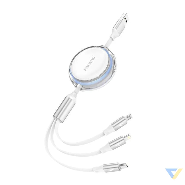 Foneng X113 3 in 1 Cable 1.1M White Combo Cables