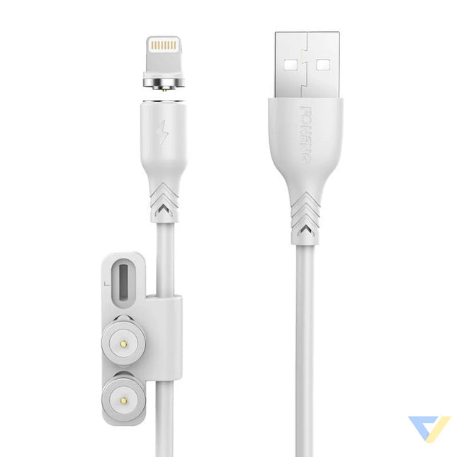 Foneng X62 Magnetic 3in1 USB to USB C / Lightning / Micro USB Cable 2.4A 1m (White) Combo Cables