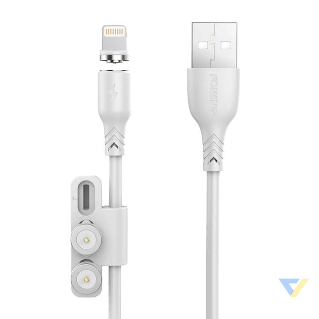 Foneng X62 Magnetic 3in1 USB to USB C / Lightning / Micro USB Cable 2.4A 1m (White) Combo Cables