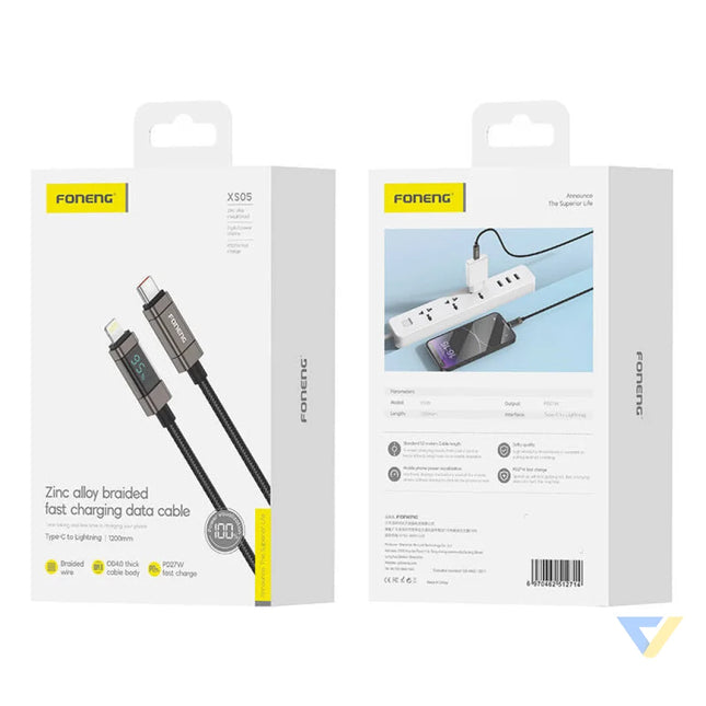 Foneng XS05 PD27W USB C to Lightning cable 1.2m (black) USB C to Lightning