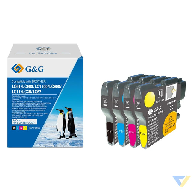 G&G Compatible Brother LC1100/980BK*2/LC1100/980C/M/Y Ink BK/BK/C/M/Y-0