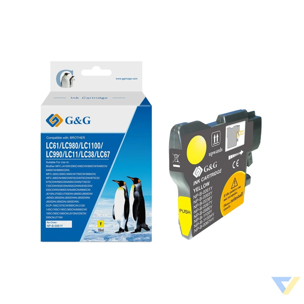 G&G Compatible Brother LC1100Y/LC1100HY/LC980Y Ink Y-0