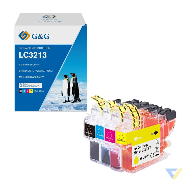 G&G Compatible Brother LC3213BK/LC3213C/LC3213M/LC3213Y Ink-0
