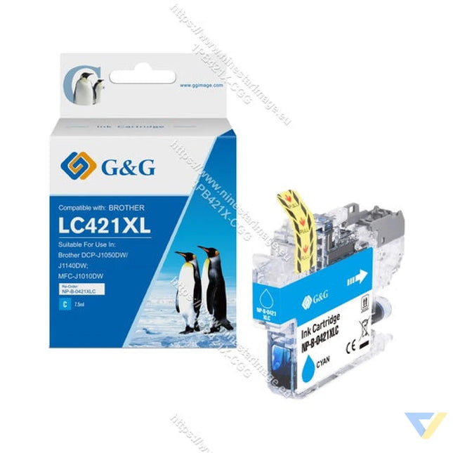 G&G Compatible Brother LC421XLC Inkjet Cartridge Cyan-0