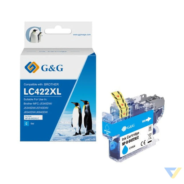 G&G Compatible Brother LC422XLC Inkjet Cartridge Cyan-0