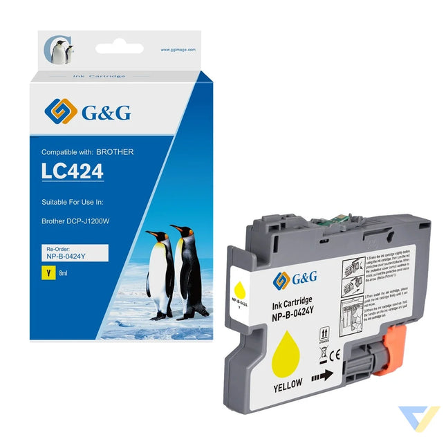 G&G Compatible Brother LC424Y Inkjet Cartridge Yellow-0