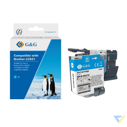 G&G Compatible Brother LC521C Inkjet Cartridge Cyan-0