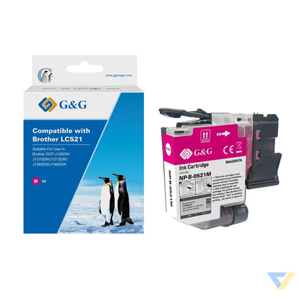 G&G Compatible Brother LC521M Inkjet Cartridge Magenta-0