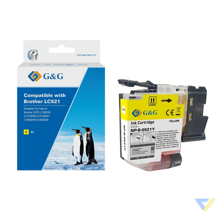 G&G Compatible Brother LC521Y Inkjet Cartridge Yellow-0