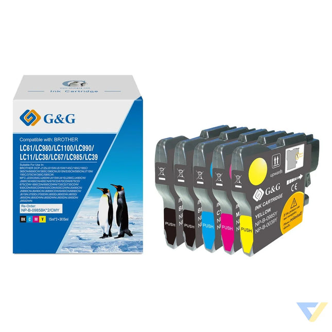 G&G Compatible Brother LC985BK*2/985C/M/Y Ink BK/BK/C/M/Y-0