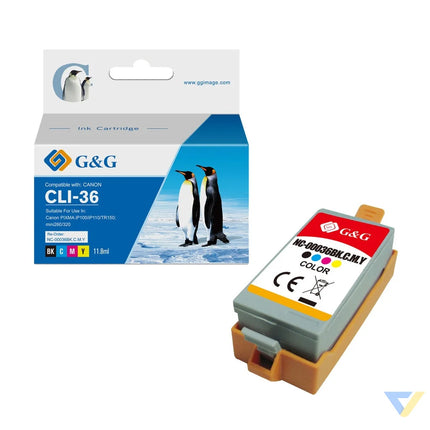 G&G Compatible Canon CLI-36 Ink BK/C/M/Y-0