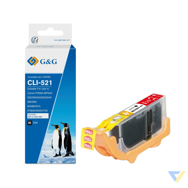 G&G Compatible Canon CLI-521BK(with chip) Ink B-0