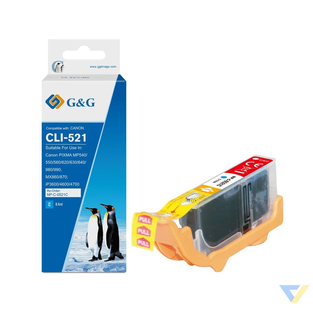 G&G Compatible Canon CLI-521C(with chip) Ink C-0