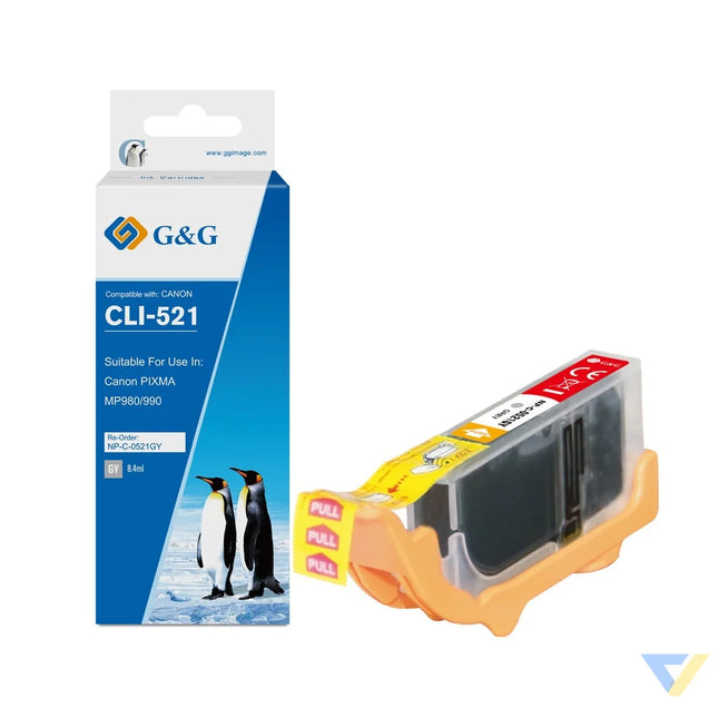 G&G Compatible Canon CLI-521GY(with chip) Ink GY-0