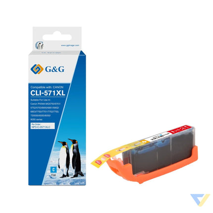 G&G Compatible Canon CLI-571XLC Ink C-0