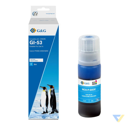 G&G Compatible Canon GI-53C Ecotank Ink C-0