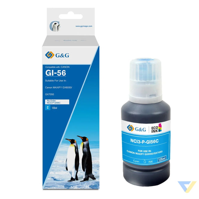 G&G Compatible Canon GI-56C Ecotank Ink C-0