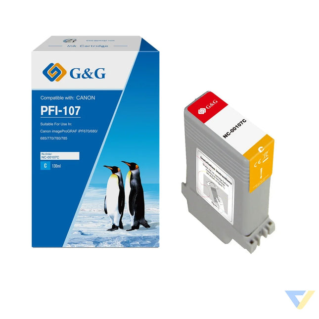 G&G Compatible Canon PFI-107C Ink Cyan-0