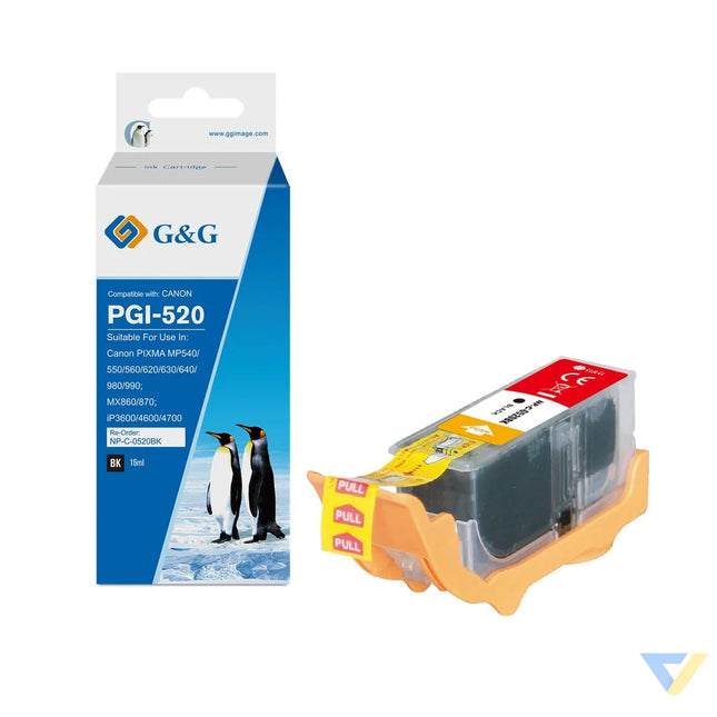 G&G Compatible Canon PGI-520BK(with chip) Ink B-0