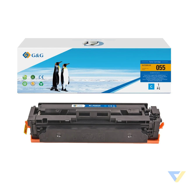 G&G Compatible Canon Toner 055 Cyan/Cartridge 055 Cyan Toner Cyan-0