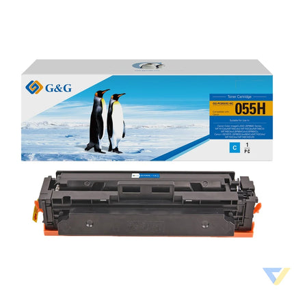 G&G Compatible Canon Toner 055H  Cyan/Cartridge 055H Cyan Toner Cyan-0