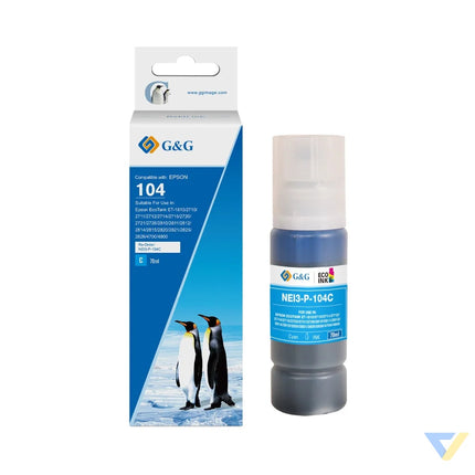 G&G Compatible Epson C13T00P240 (104) Ecotank Ink Cyan-0