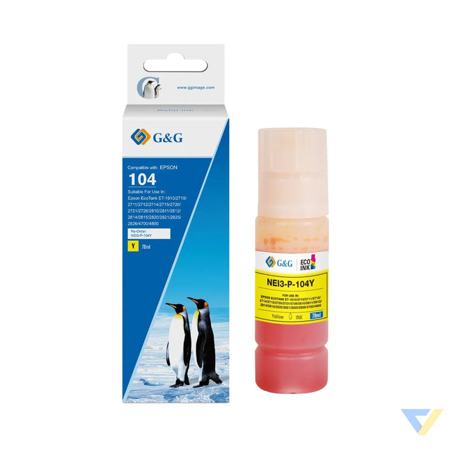 G&G Compatible Epson C13T00P440 (104) Ecotank Ink Yellow-0
