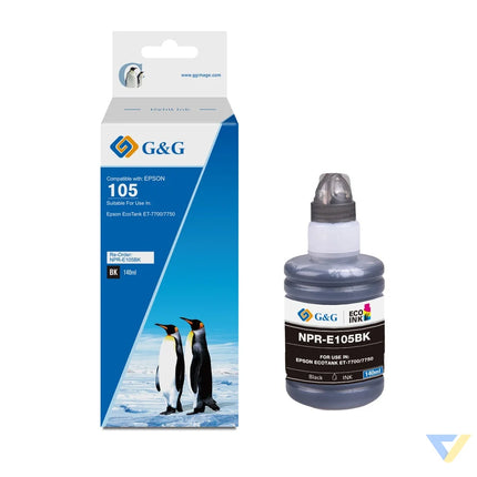 G&G Compatible Epson C13T00Q140 Ecotank Ink Black-0