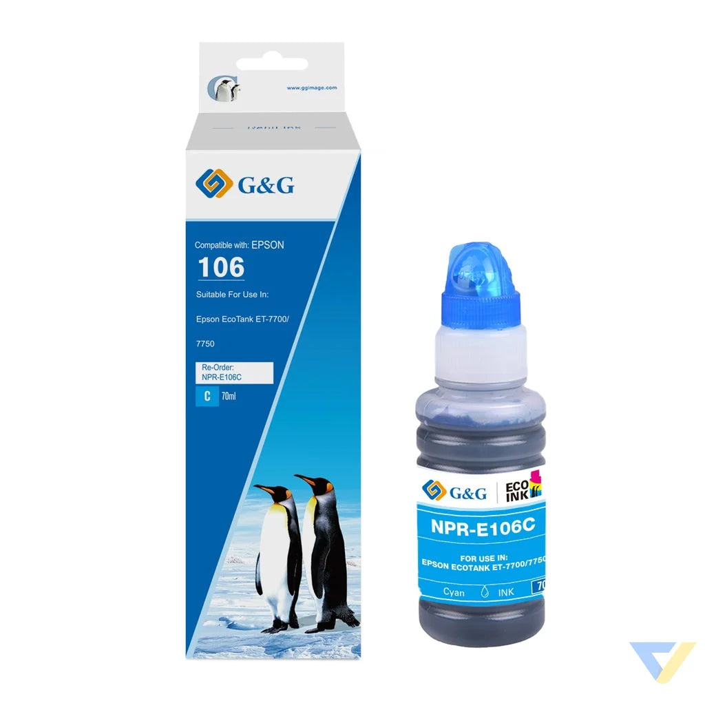 G&G Compatible Epson C13T00R240 Ecotank Ink Cyan-0