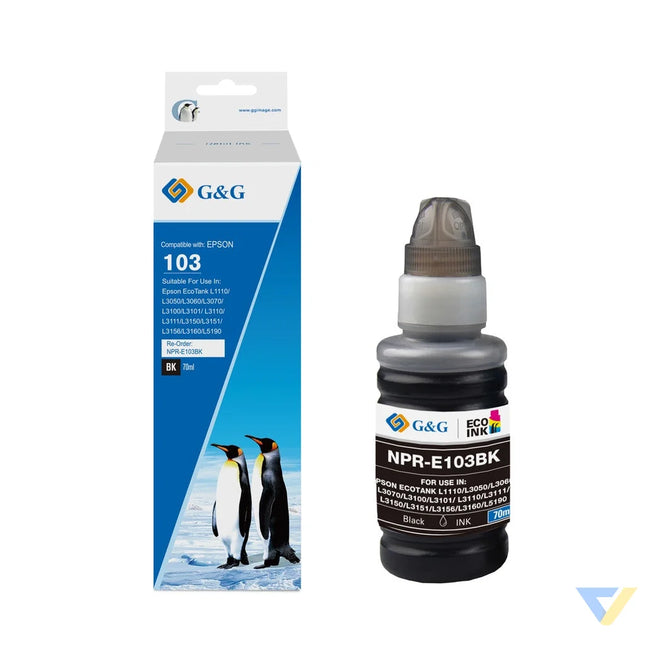 G&G Compatible Epson C13T00S14A Ecotank Ink Black-0