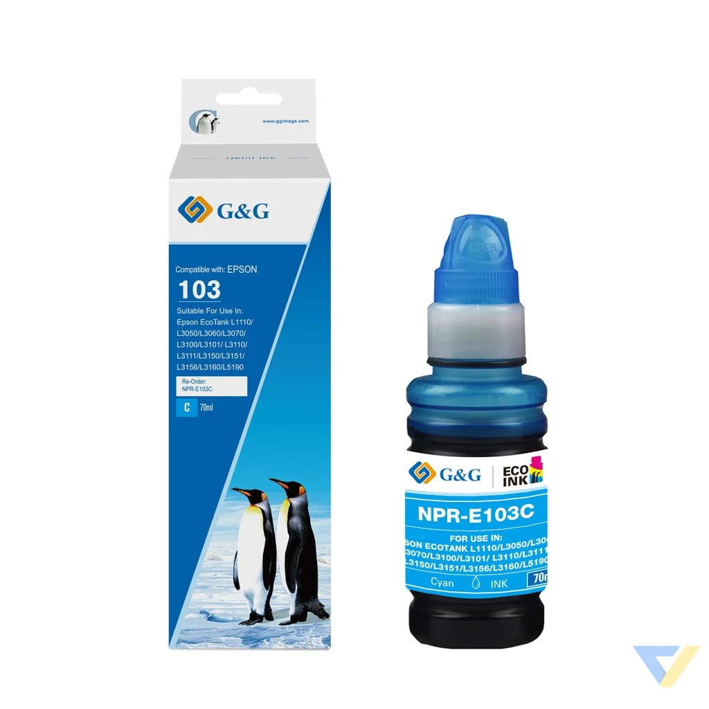 G&G Compatible Epson C13T00S24A Ecotank Ink Cyan-0