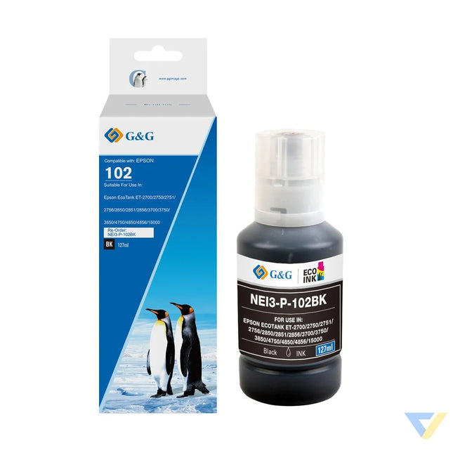 G&G Compatible Epson C13T03R140 (102) Ecotank Ink Black-0