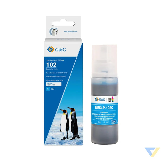 G&G Compatible Epson C13T03R240 (102) Ecotank Ink Cyan-0