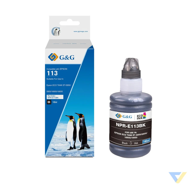 G&G Compatible Epson C13T06B140 Ecotank Ink Black-0