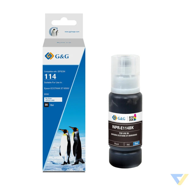 G&G Compatible Epson C13T07A140 (114) Ecotank Ink Black-0