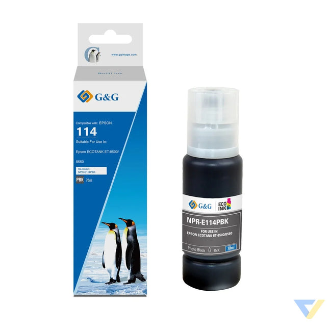 G&G Compatible Epson C13T07B140 (114) Ecotank Photo Black-0
