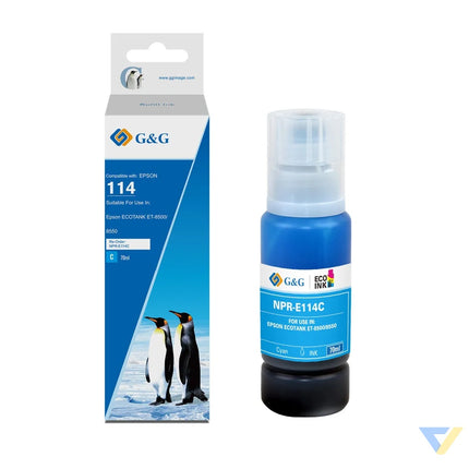 G&G Compatible Epson C13T07B240 (114) Ecotank Ink Cyan-0
