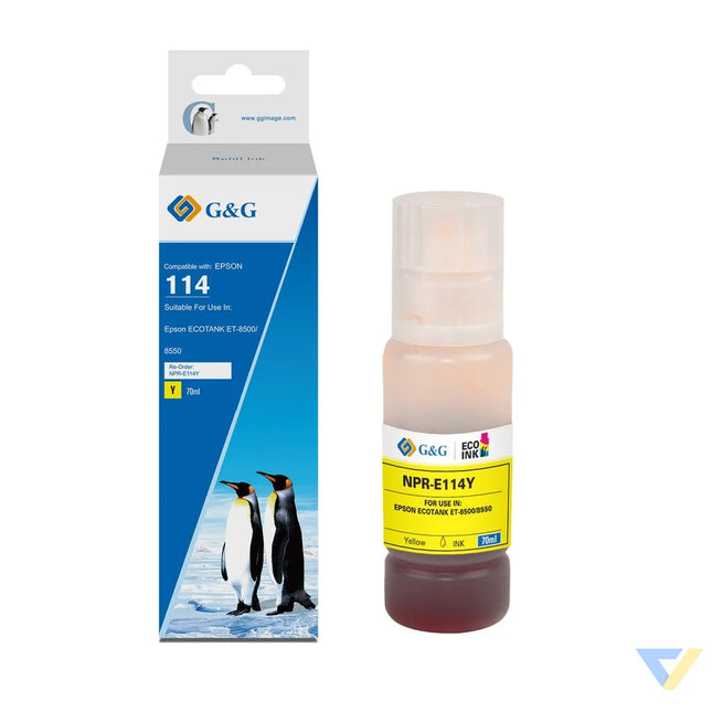 G&G Compatible Epson C13T07B440 (114) Ecotank Ink Yellow-0