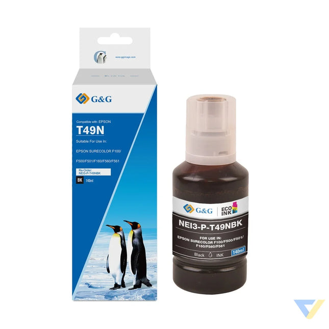 G&G Compatible Epson C13T49N100 (T49) Ecotank Ink Black-0