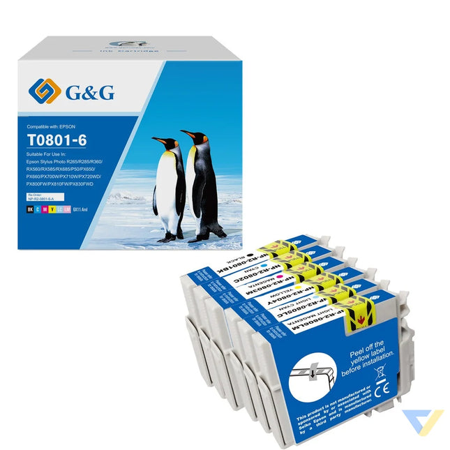 G&G Compatible Epson T0801/802/803/804/805/806 Ink BK/C/M/Y/LC/LM-0
