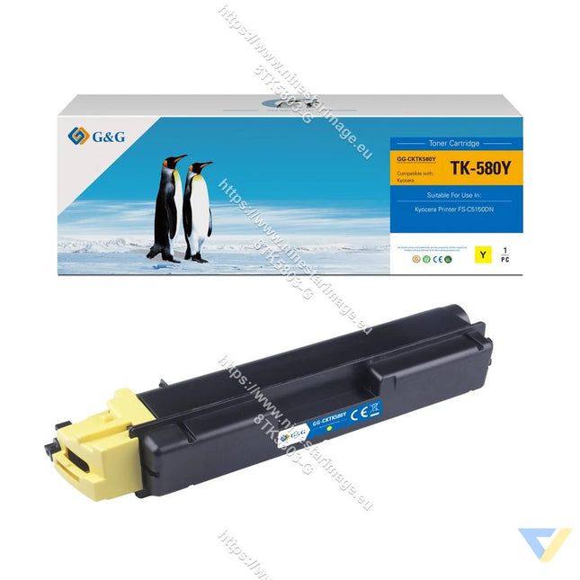 G&G Compatible Kyocera TK-580Y Toner Yellow-0