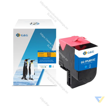 G&G Compatible Lexmark 80C1SC0/80C2SC0/80C8SC0 Toner Cyan-0