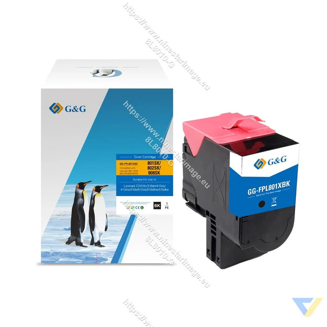G&G Compatible Lexmark 80C1SK0/80C2SK0/80C8SK0 Toner Black-0