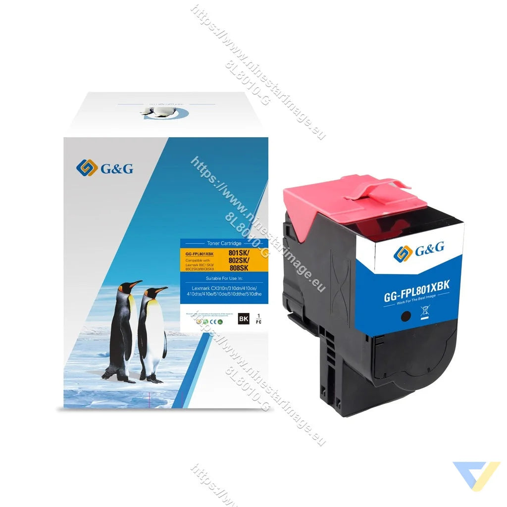 G&G Compatible Lexmark 80C1SK0/80C2SK0/80C8SK0 Toner Black-0