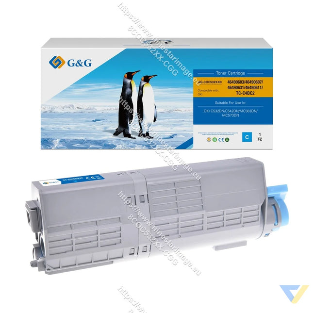 G&G Compatible OKI 46490603/46490607/46490631/46490611/TC-C4BC2 Toner Cyan-0