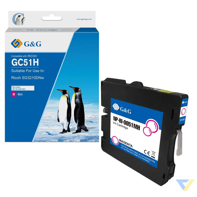 G&G Compatible Ricoh GC51HM Inkjet Cartridge Magenta-0
