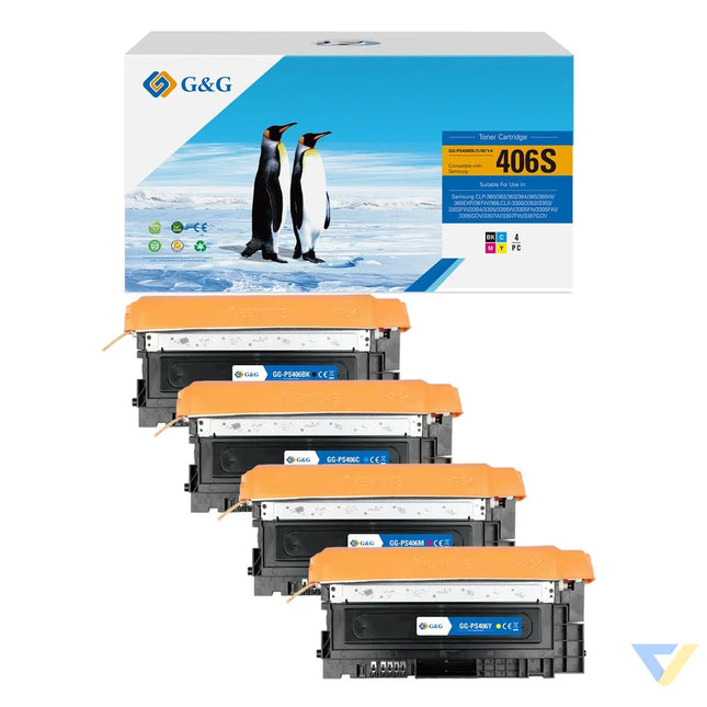 G&G Compatible Samsung CLT-K406S/CLT-C406S/CLT-M406S/CLT-Y406S Toner Black/Cyan/Magenta/Yellow-0