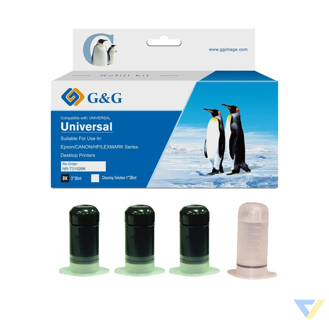 G&G Compatible Universal Epson, Canon, Brother, HP, Lexmark, Xerox, Compaq Okidata Black Cartridges Ink BK*4-0